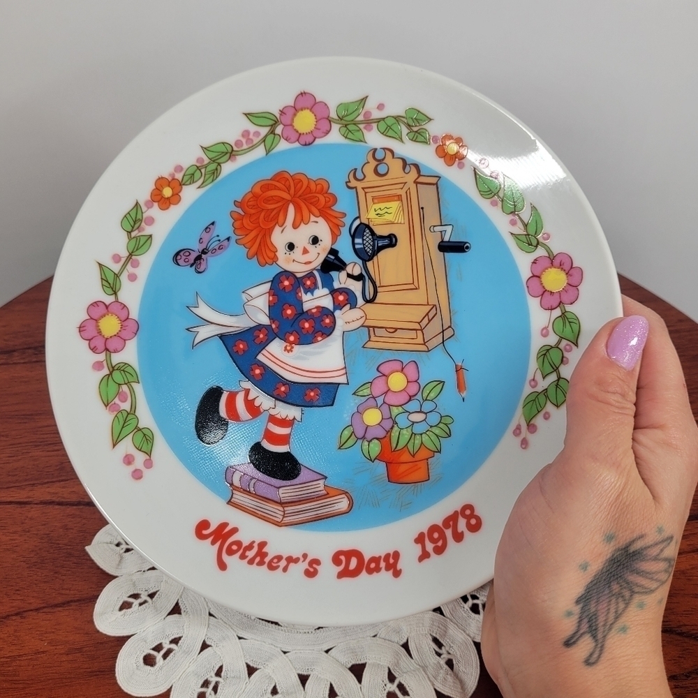 Raggedy Ann Wall Plate Schmid Mother's Day Plate 1978 Limited Edition Wall Decor - Picture 8 of 11